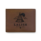 Lalish Engraved Leather Bi-Fold Wallet