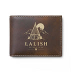 Lalish Engraved Leather Bi-Fold Wallet