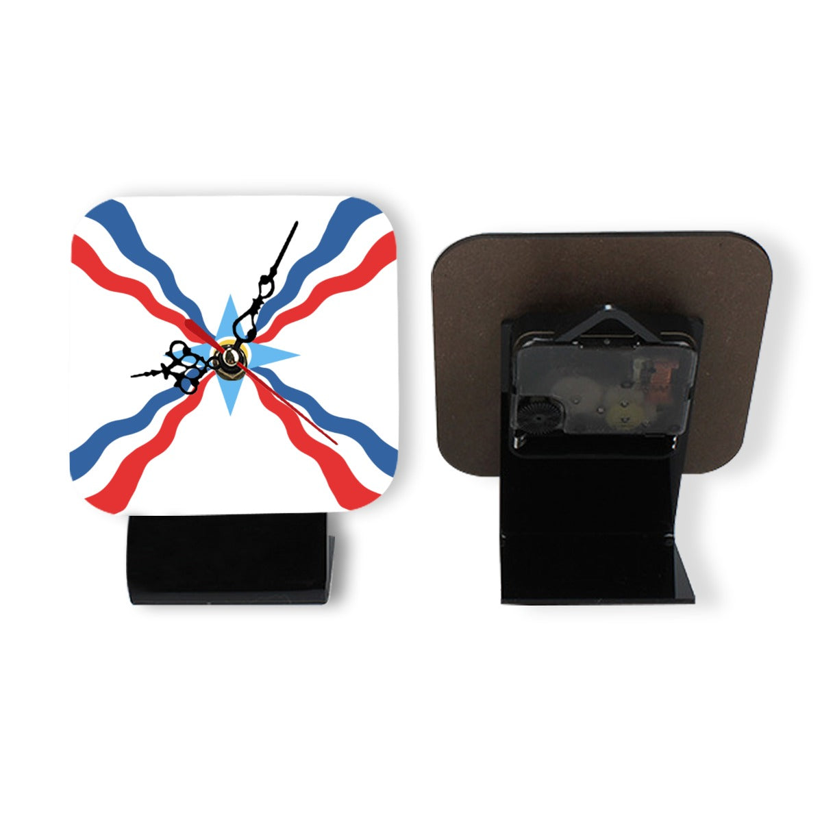 Assyrian Square Shape Wood Clock