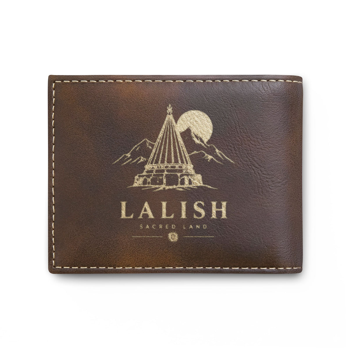 Lalish Engraved Leather Bi-Fold Wallet