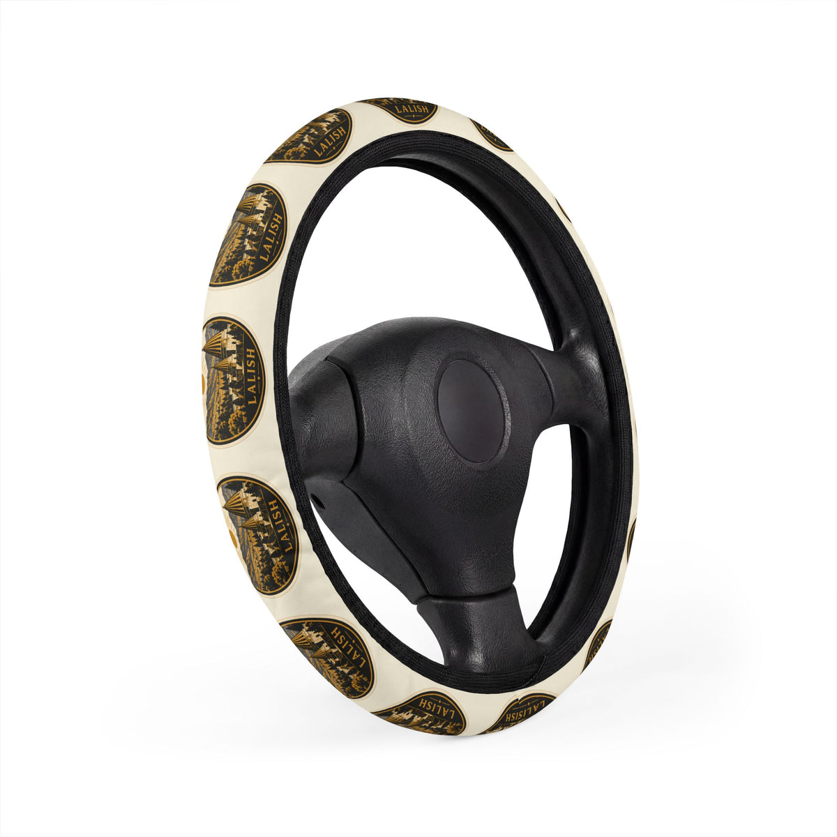 Lalish Vintage Coin Pattern Steering Wheel Cover