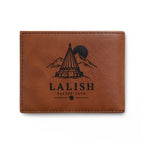 Lalish Engraved Leather Bi-Fold Wallet