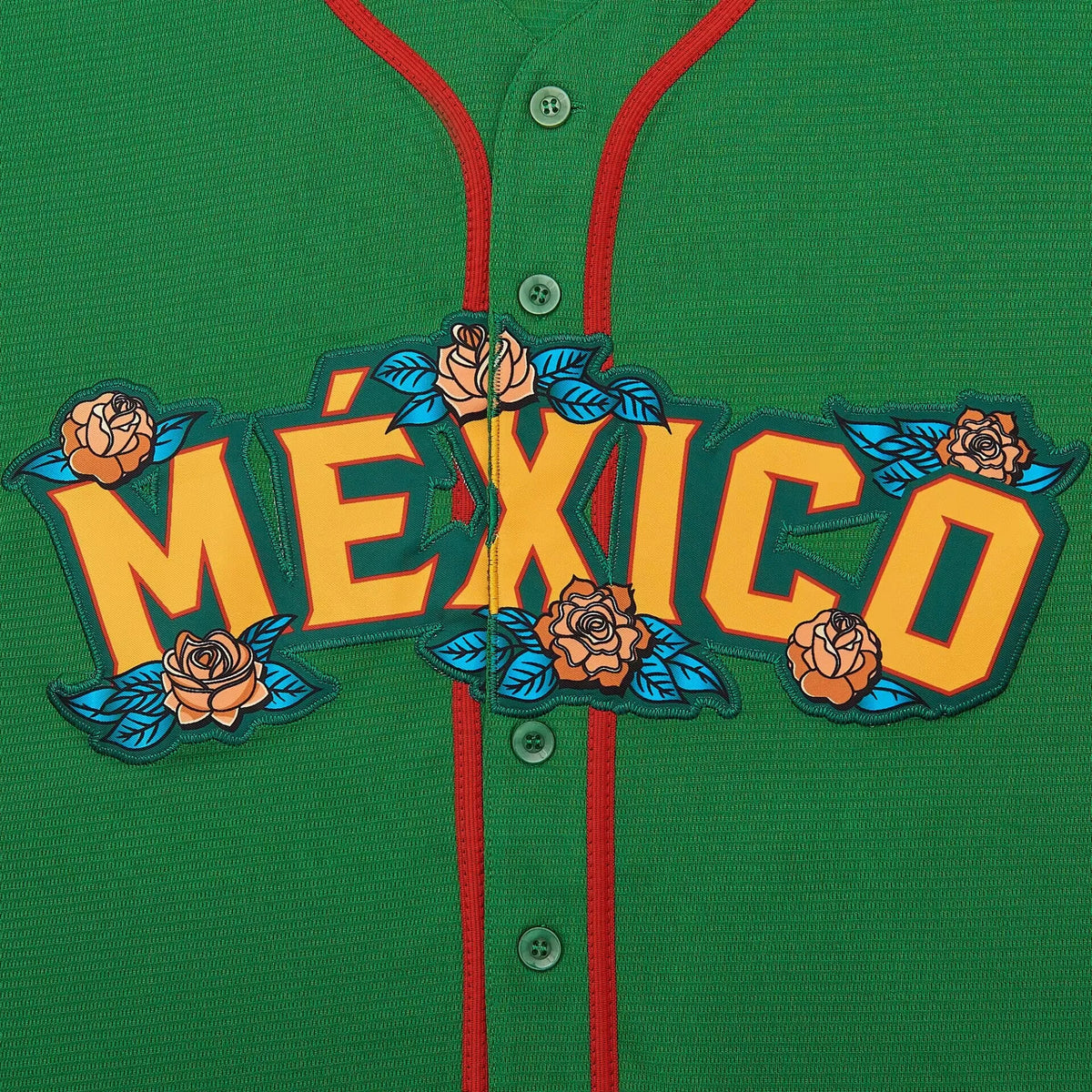 Mexico Guadalupe Embroidered Baseball Jersey, Shirt