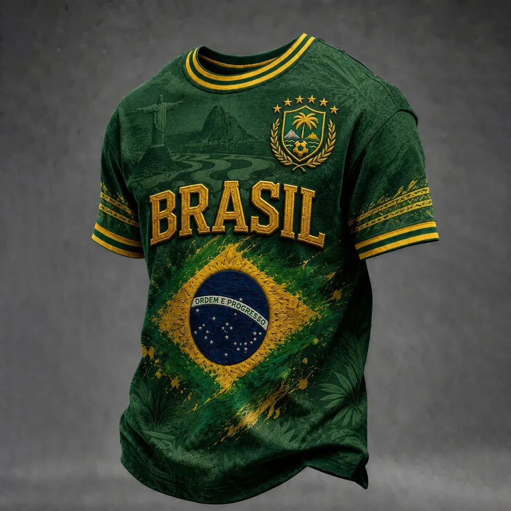 Brazil Flag Retro Soccer Jersey