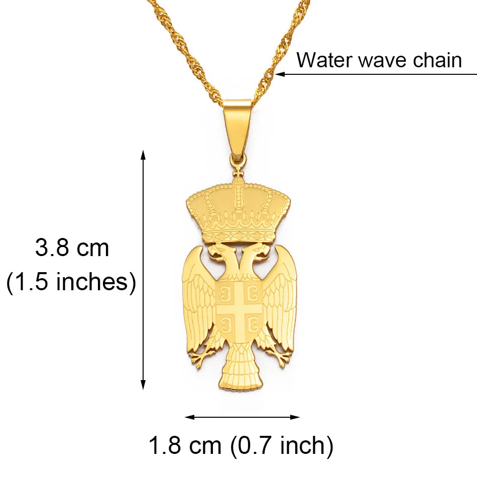 Republic of Serbia Eagle Pendant Necklaces