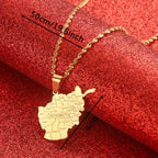 Afghanistan Map With Cities Name Necklaces