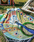 Custom Peacock Design Art  Blanket