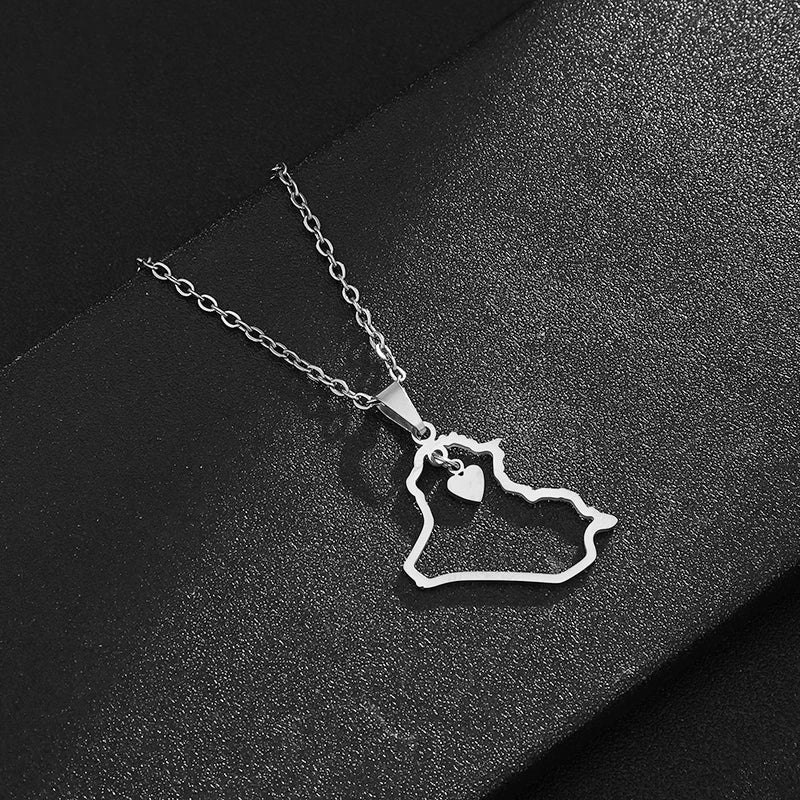 Iraq Map Pendant Necklace
