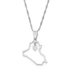 Anniyo Heart Iraq Map Pendant Necklace