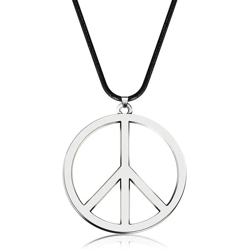 Hippie Style Love Peace Sign Pendant Necklace