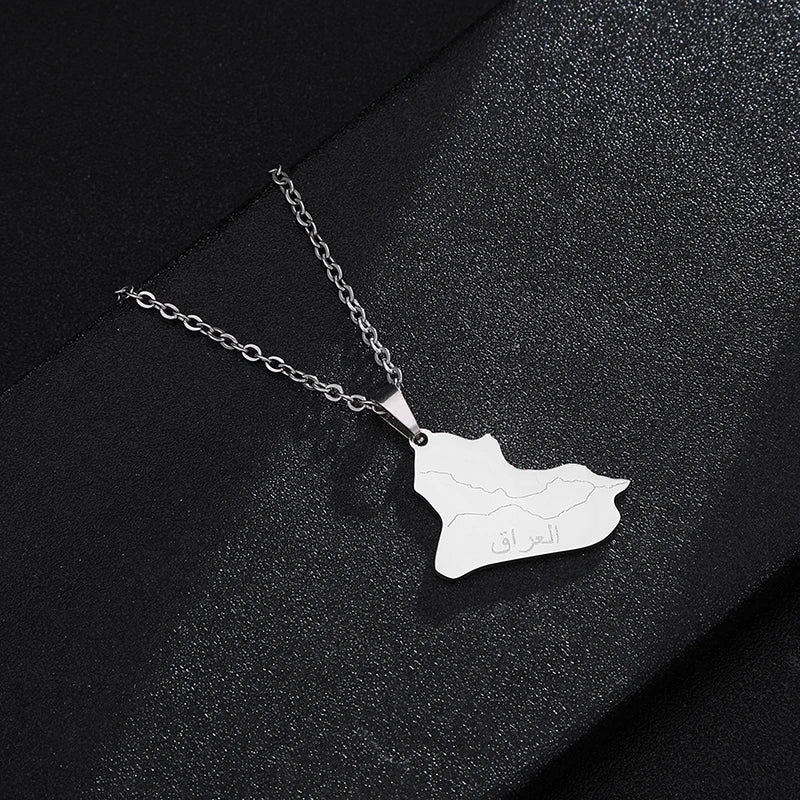 Iraq Map Pendant Necklace