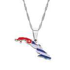 Cuba Map Pendant Necklace – Silver/Gold