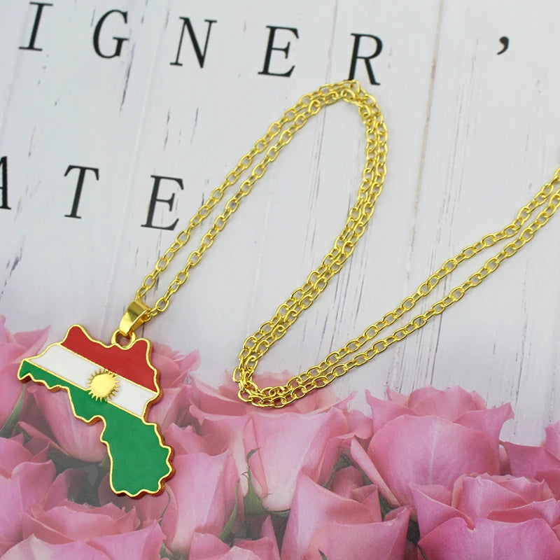 Kurdistan Map Pendant Necklaces
