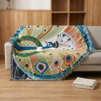 Custom Peacock Design Art  Blanket