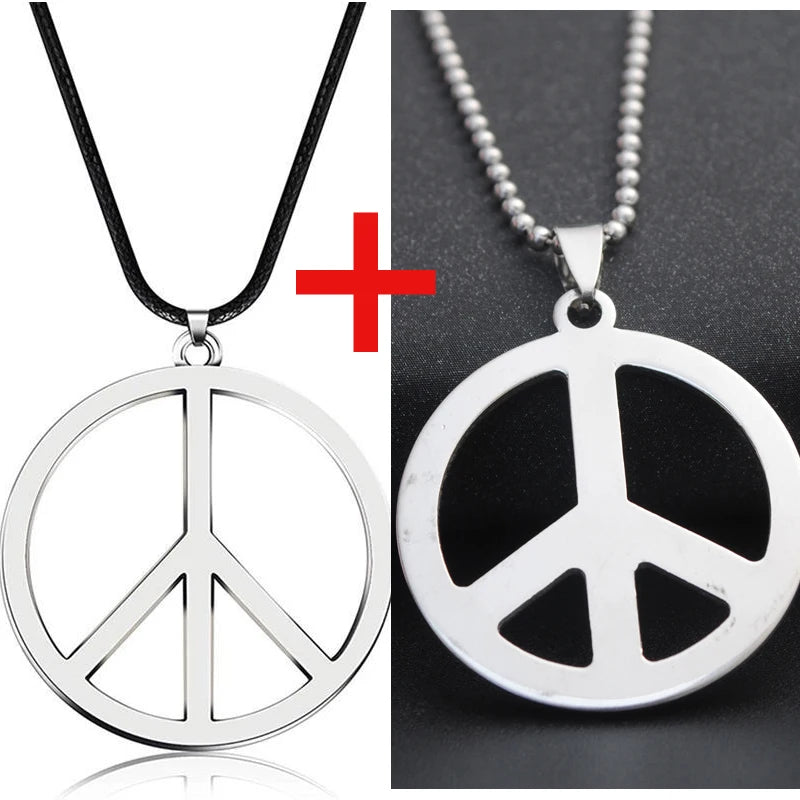 Hippie Style Love Peace Sign Pendant Necklace