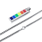 Stylish Rainbow Vertical Bar Pendant Necklaces