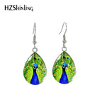 Peacock and Feather Floral  Earrings