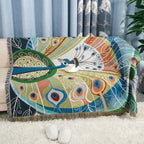 Custom Peacock Design Art  Blanket