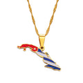 Cuba Map Pendant Necklace – Silver/Gold