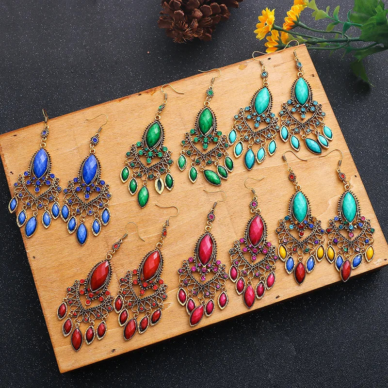 Vintage Earrings Danglers Ethnic Gypsy Jewelry