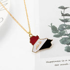 Iraq Country Map Flag Necklace