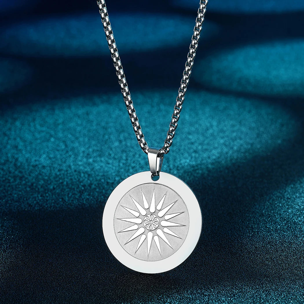 Engraved Star Pendant Necklace