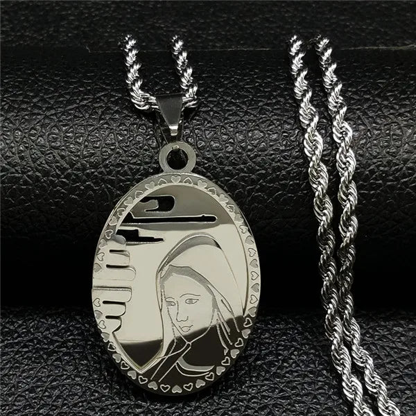 The Virgin Mary Stainless Steel Necklace