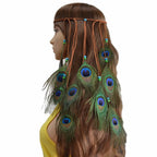 Handmade Ethnic Peacock Feather Hairband -Yazidis Collection