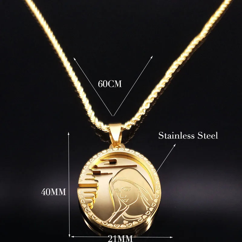 The Virgin Mary Stainless Steel Necklace