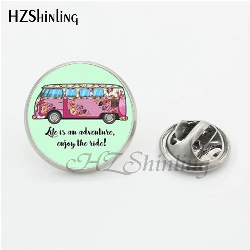 Hippie Peace Sign Glass Lapel Pins