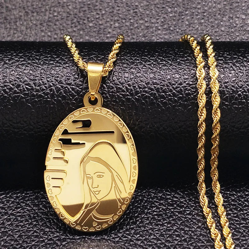 The Virgin Mary Stainless Steel Necklace