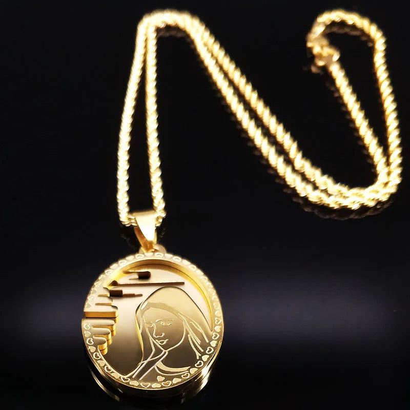 The Virgin Mary Stainless Steel Necklace