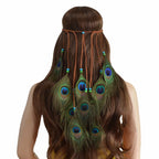 Handmade Ethnic Peacock Feather Hairband -Yazidis Collection