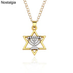 Star Of David Menorah Jewish Jewelery Religious Necklace