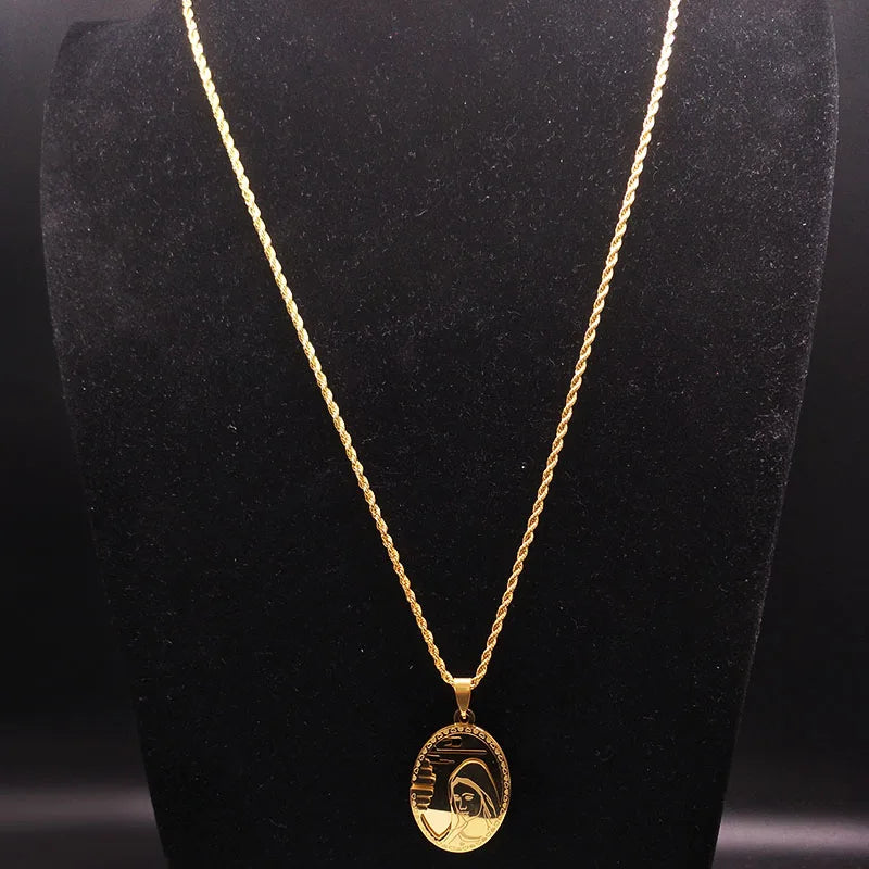 The Virgin Mary Stainless Steel Necklace