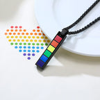 Stylish Rainbow Vertical Bar Pendant Necklaces