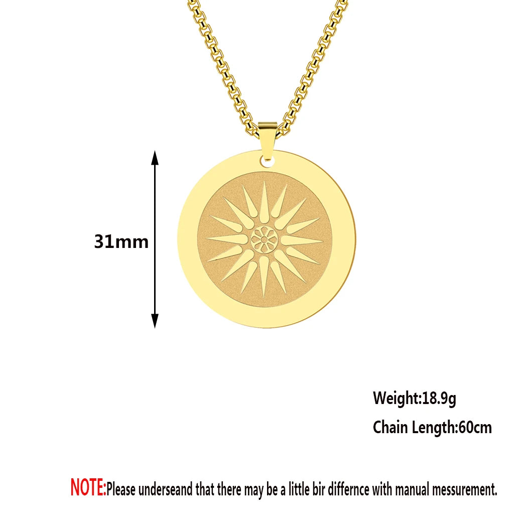 Engraved Star Pendant Necklace