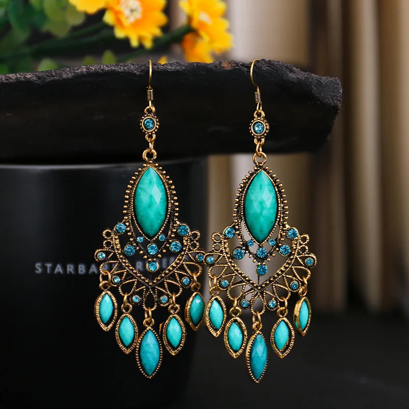 Vintage Earrings Danglers Ethnic Gypsy Jewelry