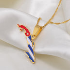 Cuba Map Pendant Necklace – Silver/Gold