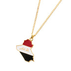 Iraq Country Map Flag Necklace