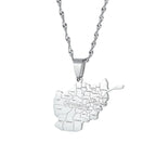 Afghanistan Map With Cities Name Necklaces