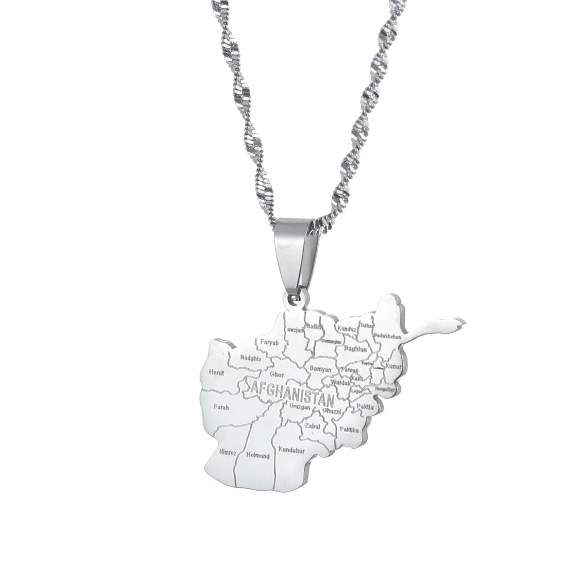 Afghanistan Map With Cities Name Necklaces