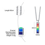Stylish Rainbow Vertical Bar Pendant Necklaces
