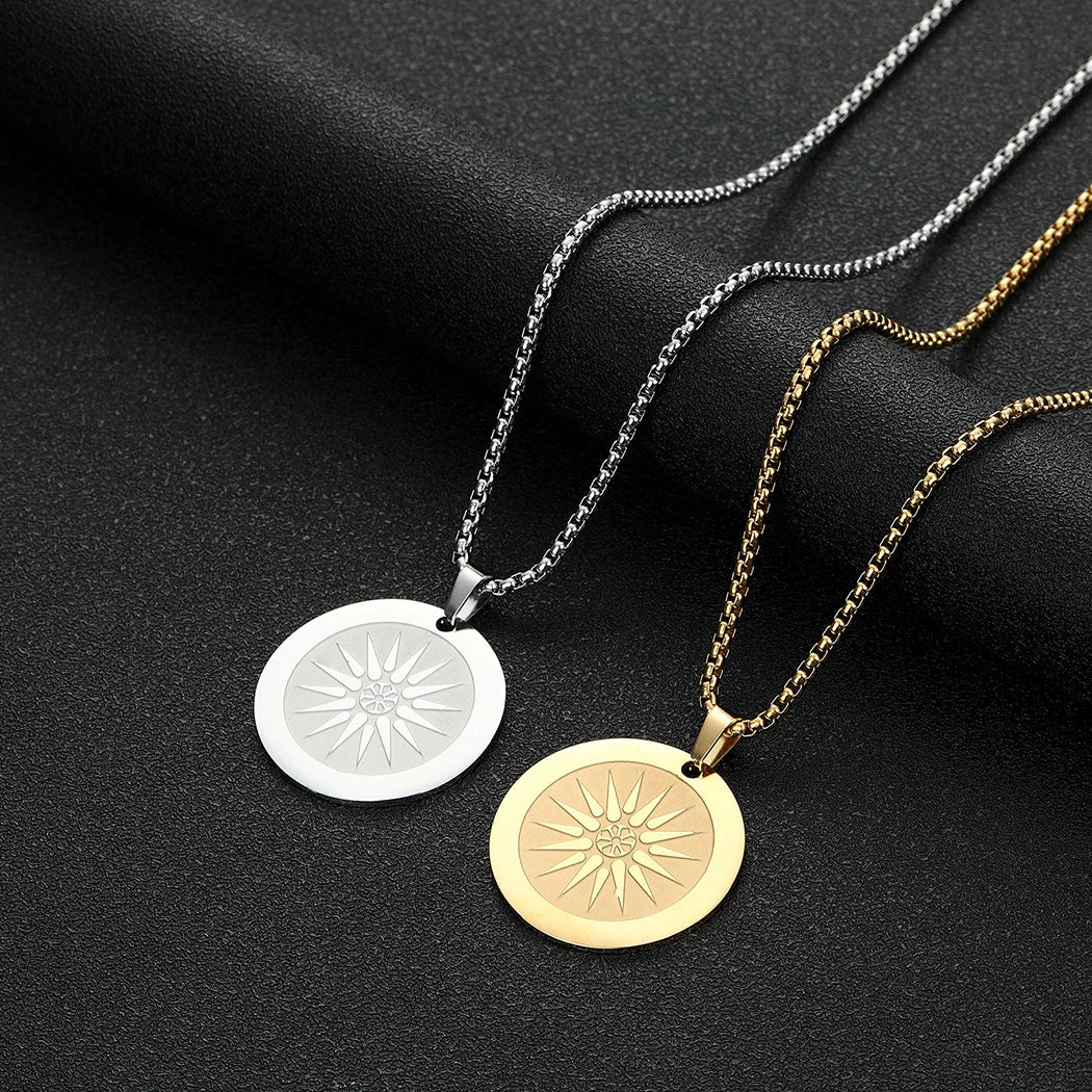 Engraved Star Pendant Necklace