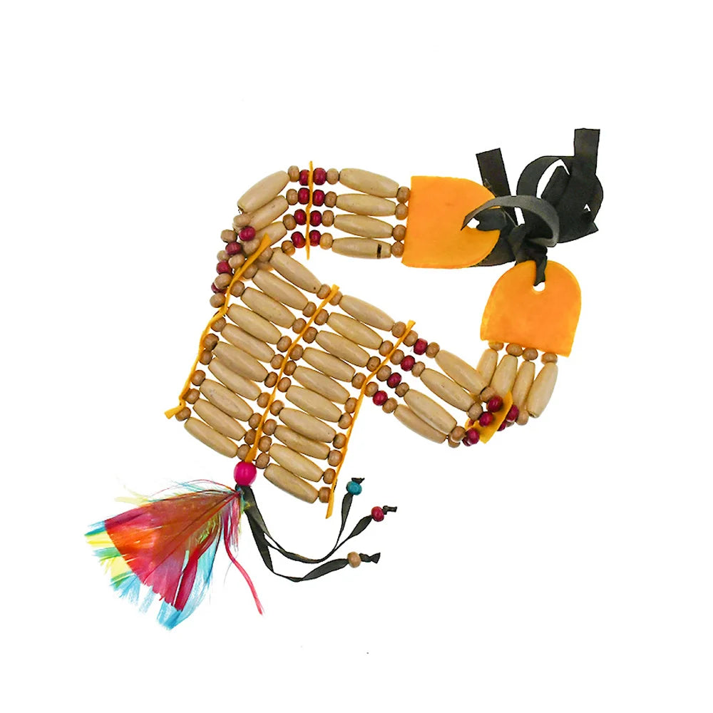 Native Indian Braids Wig Feather Headdress Earrings Bracelet Choker Necklace