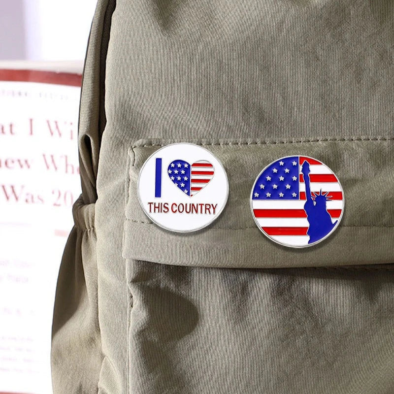 American Flag Enamel Pin Brooch