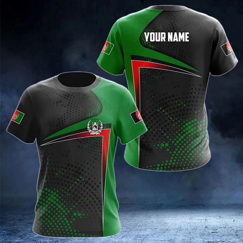 Summer Customized Afghanistan Flag Graphic T-shirts
