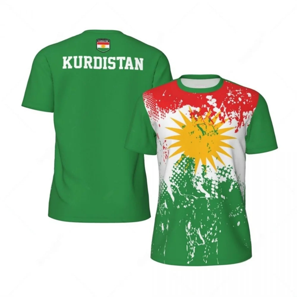 Kurdistan Flag Graphic Mens Football Jersey T Shirt
