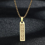 Engraved Star Pendant Necklace
