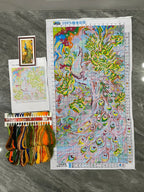 Yellow Peacocks Embroidery DIY Kit